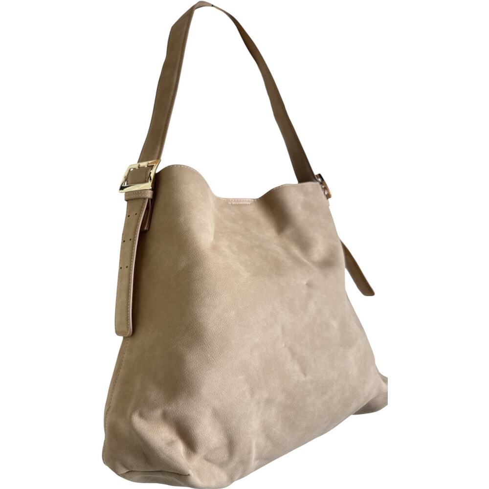 Universal Thread Tan Faux Leather Hobo Shoulder Bag Slouchy Adjustable Strap - Picture 6 of 9